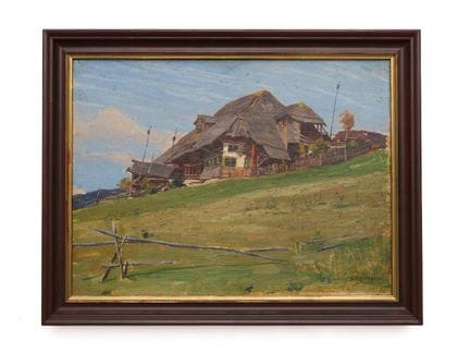 Peinture de Julius Heffner (1877-1951), « Ferme de