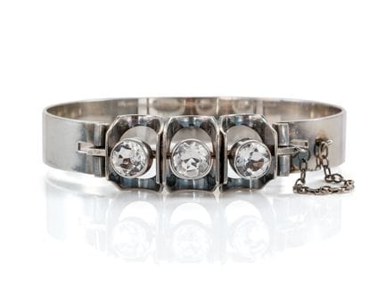 Bracelet en cristal de roche et argent 925, Salova
