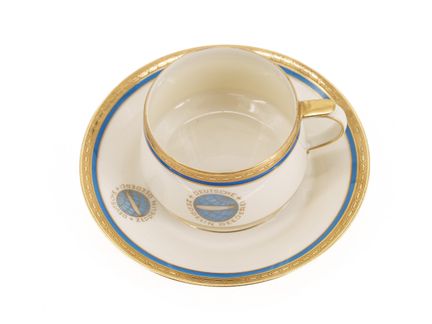 1935年齐柏林飞艇LZ-兴登堡号船用瓷摩卡杯，海因里希·埃尔芬贝因瓷器厂，德国齐柏林飞艇航运公司
