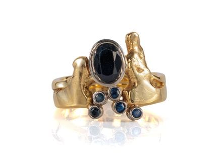 Anello in oro con zaffiri, in oro 18 carati, 750

