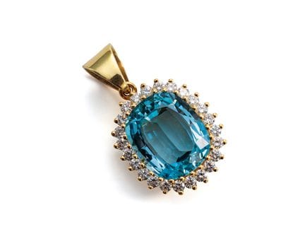 Aquamarin Brillant Anhänger aus 750 Gelbgold

Qual