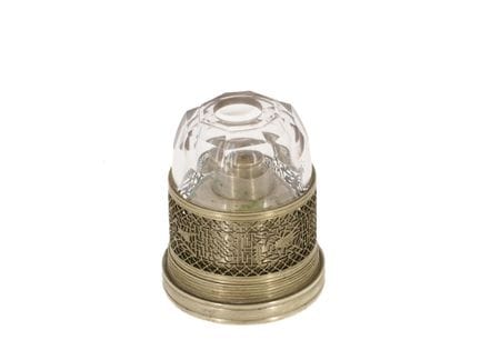 Lampada da oppio con cupola in vetro, probabilment