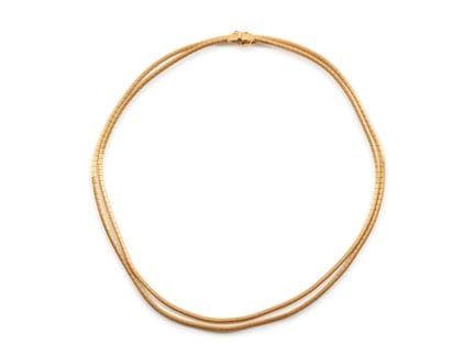Double-Strand Necklace in Matt-Finished 750 Yellow