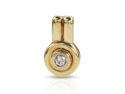 Discreet diamond pendant in 585 yellow gold and wh