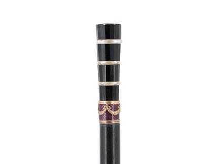 Elegante bastone da passeggio con onice, cristallo