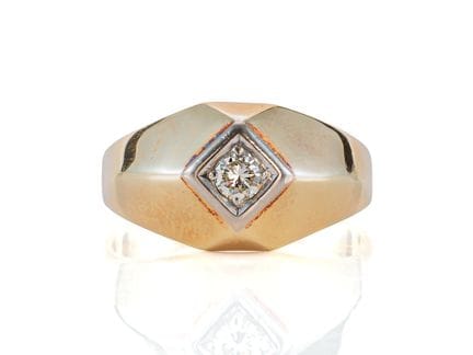 Élégante bague pour homme en or jaune 14 carats av