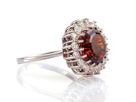 Magnifique bague en citrine et brillants en or bla