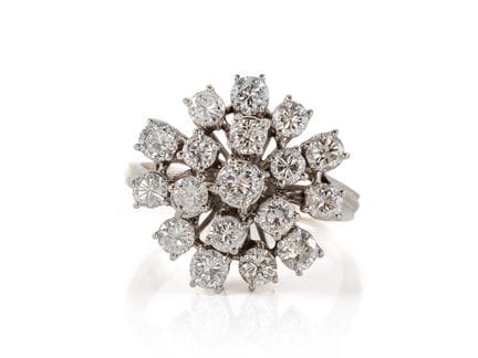 Anello da donna in oro bianco 750, con 18 brillant