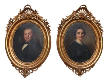 Deux portraits Biedermeier de grande qualité repré
