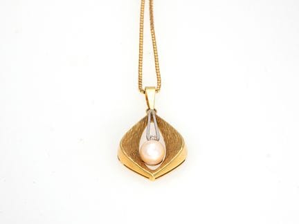 Venezia-Kette Gelbgold 585 Anhänger mit Zuchtperle