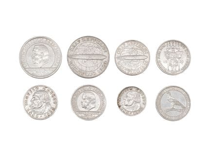 Otto monete d'argento della Repubblica di Weimar, 