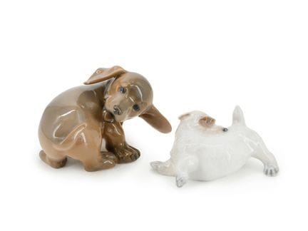 Dos figuras de porcelana, Royal Copenhagen, «Tecke