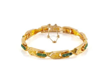 Bracciale Lapponia "Namban", con zoisiti, in oro g