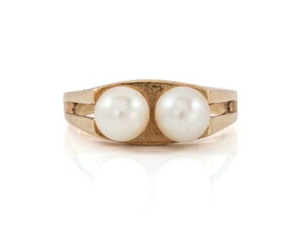 Anello di perle Akoya in oro giallo 14 K, 585 

An