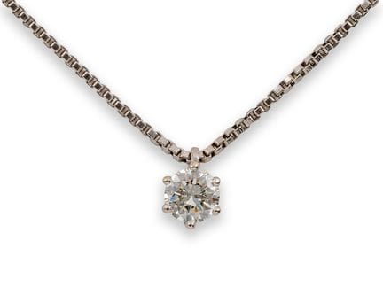 Klassischer Brillant-Anhänger, etwa 0,33 Carat, mi