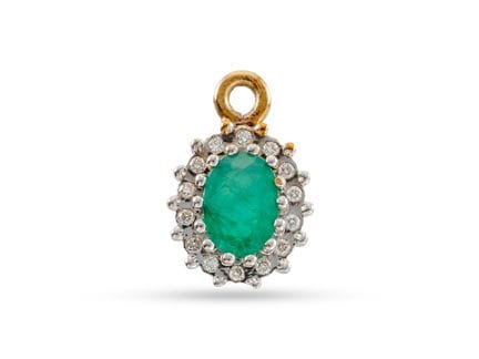 Smaragd-Brillant-Zierteil aus 585 Gelbgold teilrho
