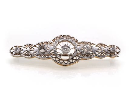 Antike Art Deco-Brosche mit Diamanten im Altschlif