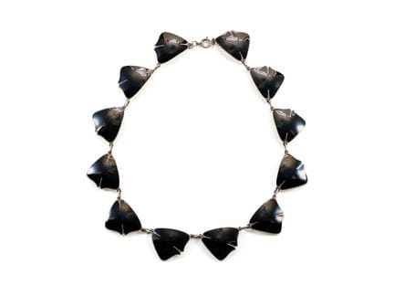 Collier aus 925 Silber mit schwarzem Emaille, Ivar