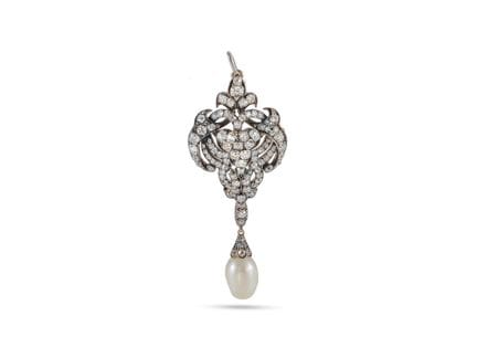 Broche en diamants, XVIIIe/XIXe siècle, or/argent,
