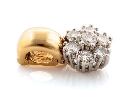 Aparter Anhänger aus Gold 585 gelb/weiß mit Brilla