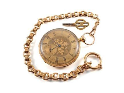 Montre de poche en or 18 carats, boîtier en or 750
