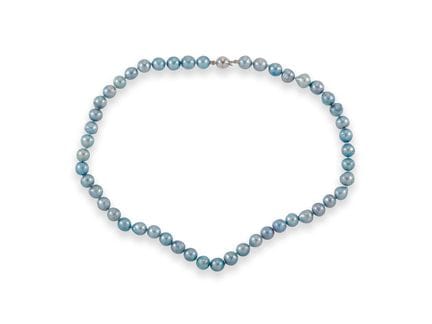 Blue Baroque Akoya Cultured Pearl Necklace with 58