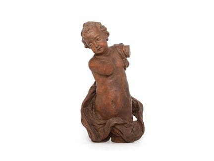 Scultura in legno raffigurante un putto, probabilm