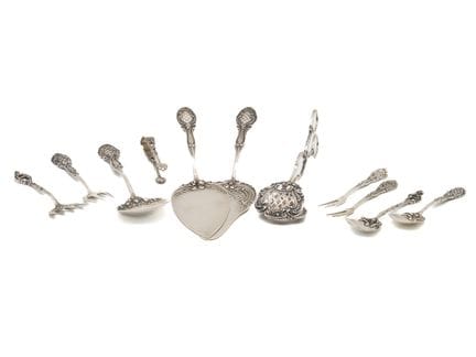 Set di posate in argento, argento 800, Germania, 1