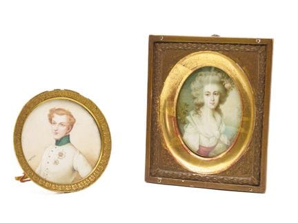 Deux portraits, peinture miniature d'une grande fi