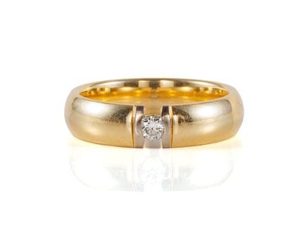 Elegante anello da donna in oro giallo 585, 14 car