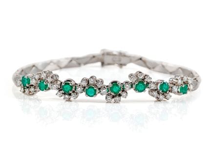 Elegante bracciale di diamanti in oro bianco 750, 