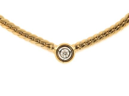 Elegante Goldkette aus 585 Gelbgold, mit Brillant 
