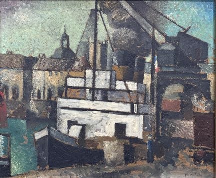 ECOLE DE ROUEN
Vue de port.
Huile sur panneau parq
