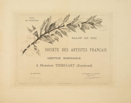Diplômes Raymond THIBÉSART (1874-1968)
Réunion de 