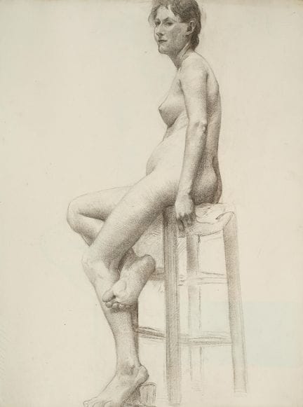 Raymond THIBÉSART (1874-1968)
Etude de nu féminin 