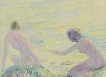 Raymond THIBÉSART (1874-1968)
Le bain.
Aquarelle e