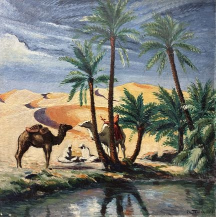 Pierre Le TRIVIDIC (1898-1960)
L'oasi 
Olio su com