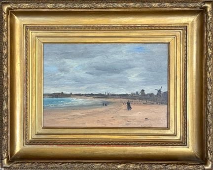 ECOLE NORMANDE du XIXème 
Bords de plage aux mouli