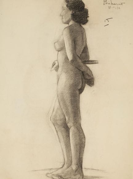 Raymond THIBÉSART (1874-1968)
Etude de nu féminin.