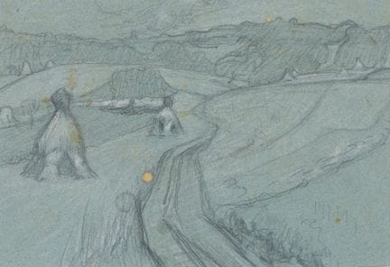 Raymond THIBÉSART (1874-1968)
Les foins.
Graphite 
