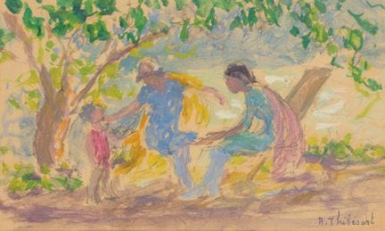 Raymond THIBÉSART (1874-1968)
Sous le pommier.
Aqu