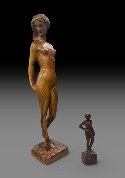 Zusammensetzung aus zwei weiblichen Figuren aus Ho