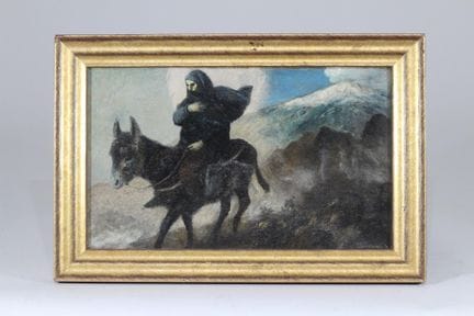 彼得-特鲁姆（1888-1966） 埃特纳 帆布油画，右下方有签名，背面有副签名和标题。 高：23 