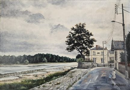 R. MIGNON (20. Jh.)
Belebte Szene am Ufer der Main