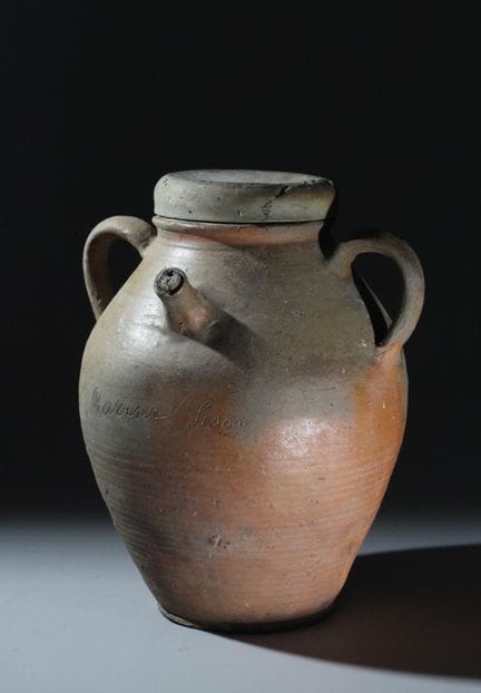 Vaso in gres della Puisaye con coperchio, utilizza