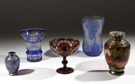 BOHÈME 
Set di quattro vasi in cristallo con decor