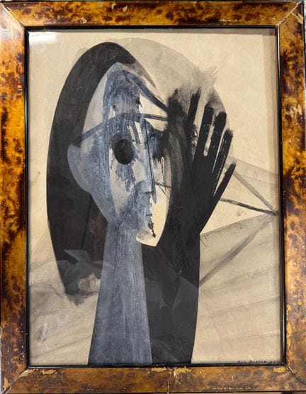 MODERNE SCHULE
Surrealistische Figur.
Tuschezeichn