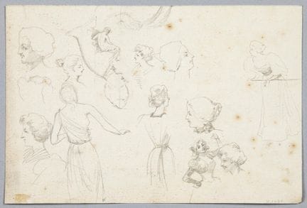SCUOLA FRANCESE del XIX secolo,
Studio di eleganti