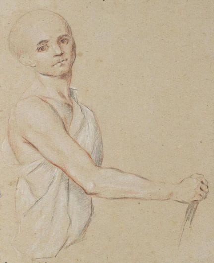 SCUOLA FRANCESE del XVIII secolo,
Studio di un uom