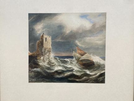 SCHULE DES 19. 
Szene aus einem Sturm 
Aquarellzei